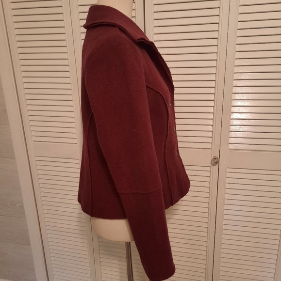 JG HOOK fuchsia/wine wool coat jacket 8P - Picture 2 of 5